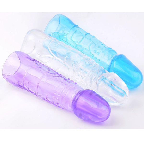 5.9" Penis Extension Sleeve Extender Cock Ring Delay Aid Adult Sex Toy Mens Gay-Penis Extension-Happy-Toys-Purple-Happy-Toys