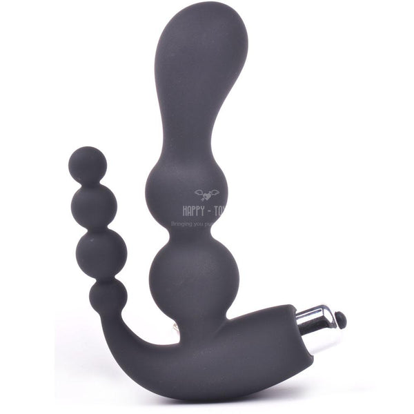 5.9" Vibrating Anal Beads Soft Flexible Anal Dildo Vibrator Sex Toy Waterproof-Anal Beads-Happy-Toys-Black-Happy-Toys