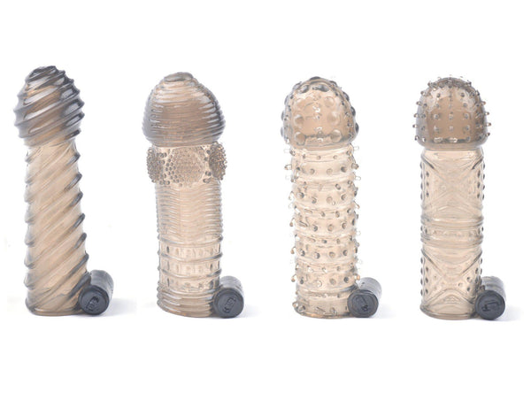 5.2" Vibrating Penis Sleeve Extender Cock Sleeve Vibrator Ring Bullet Sex Toy-Penis Sheath-Happy-Toys-Happy-Toys
