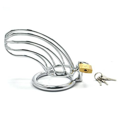 BDSM Male Chastity Device Metal Cock Penis Cage Adult Sex Toy Mens Gays Velvet-Chastity Device-Happy-Toys-Silver-Happy-Toys