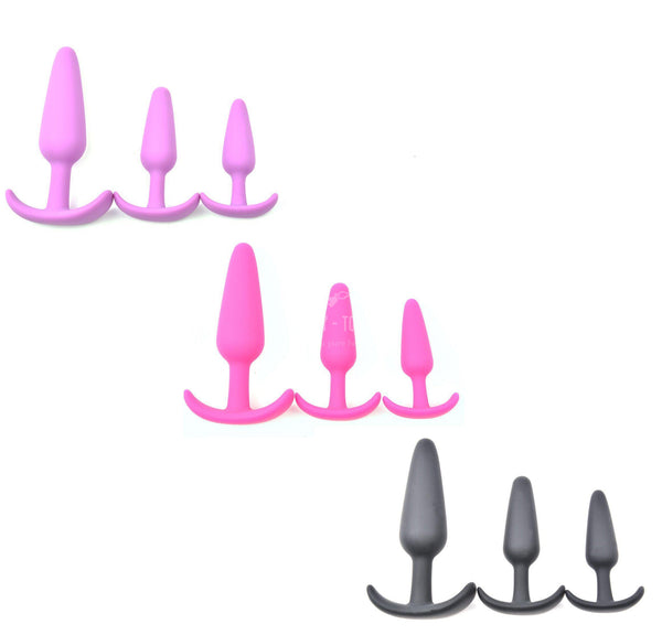 Anal Plug Butt Plug Set Kit G-Spot Massager Dildo Gays Adult Sex Toy Waterproof-Anal Plug-Happy-Toys-Purple-Happy-Toys