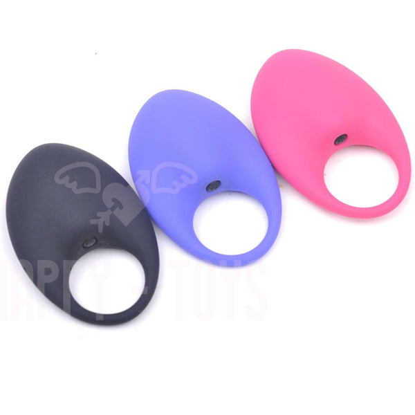 Vibrating Cock Ring Stretchy Bullet Vibrator Couples Adult Sex Toy-Happy-Toys