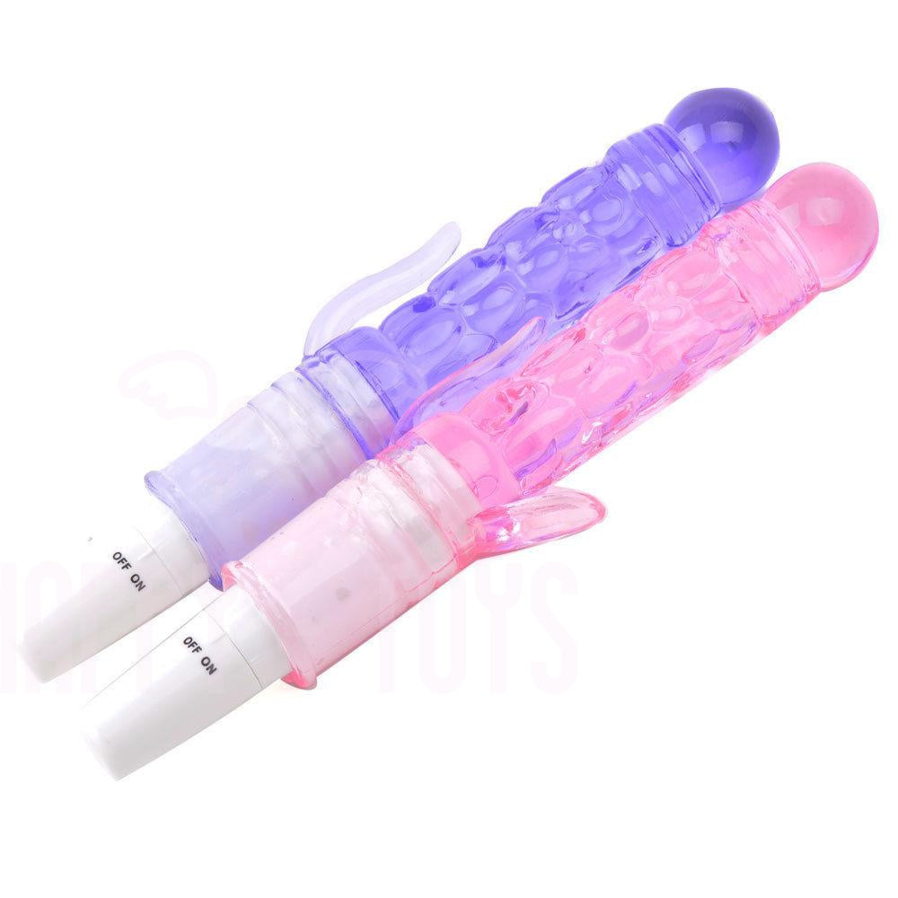 8" Vibrating Anal Dildo Beads Vibrator Slimline Butt Plug Sex Toy Waterproof-Happy-Toys