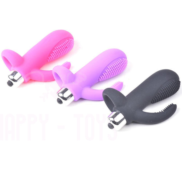3" Luxury Finger Ring Bullet Vibrator Clitoral Stimulation Sex Toy Waterproof-Happy-Toys
