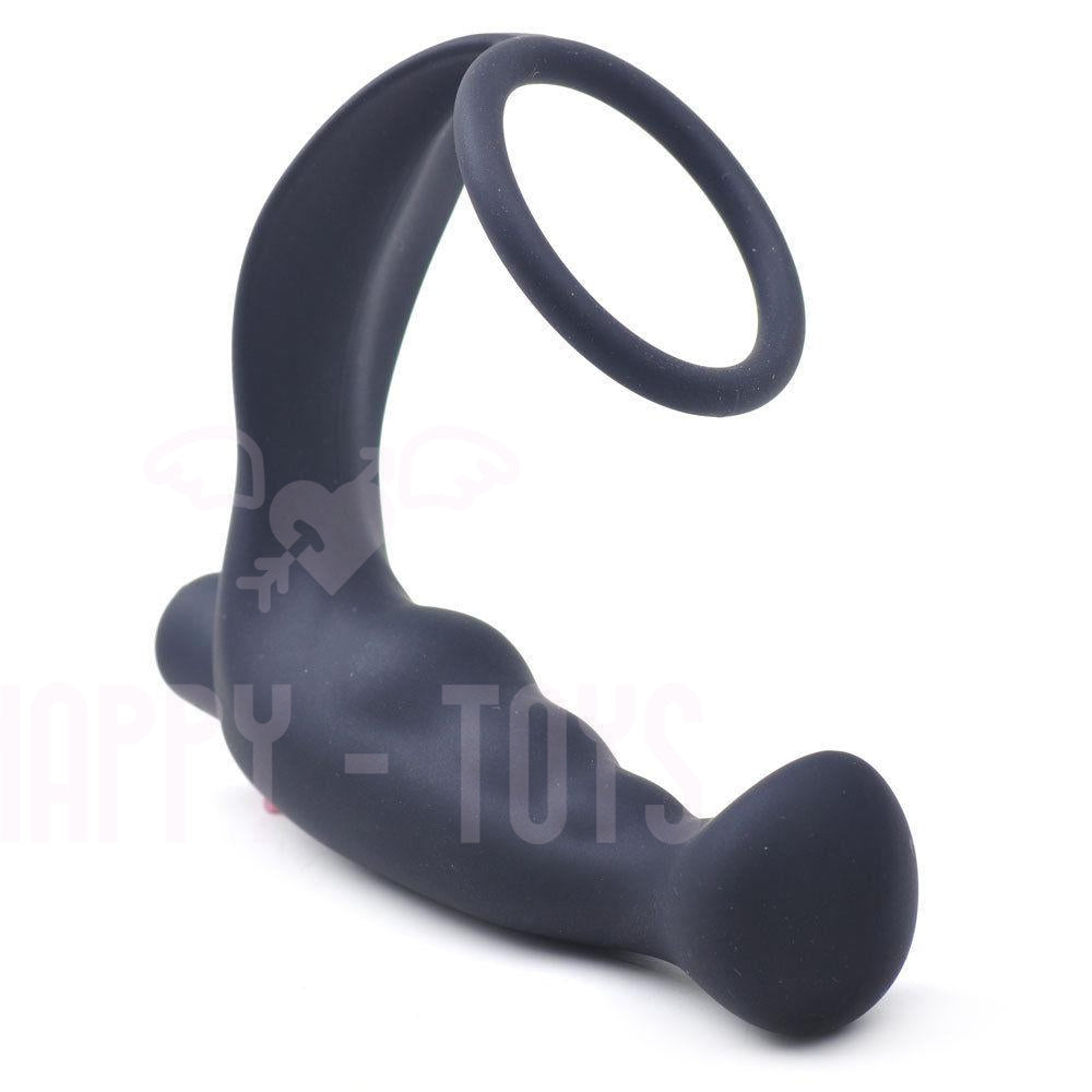 4" Anal Prostate Massager Butt Plug Vibrator Penis Cock Ring Adult Sex Toy Gay-Prostate Massage Device-Happy-Toys-Black-Happy-Toys