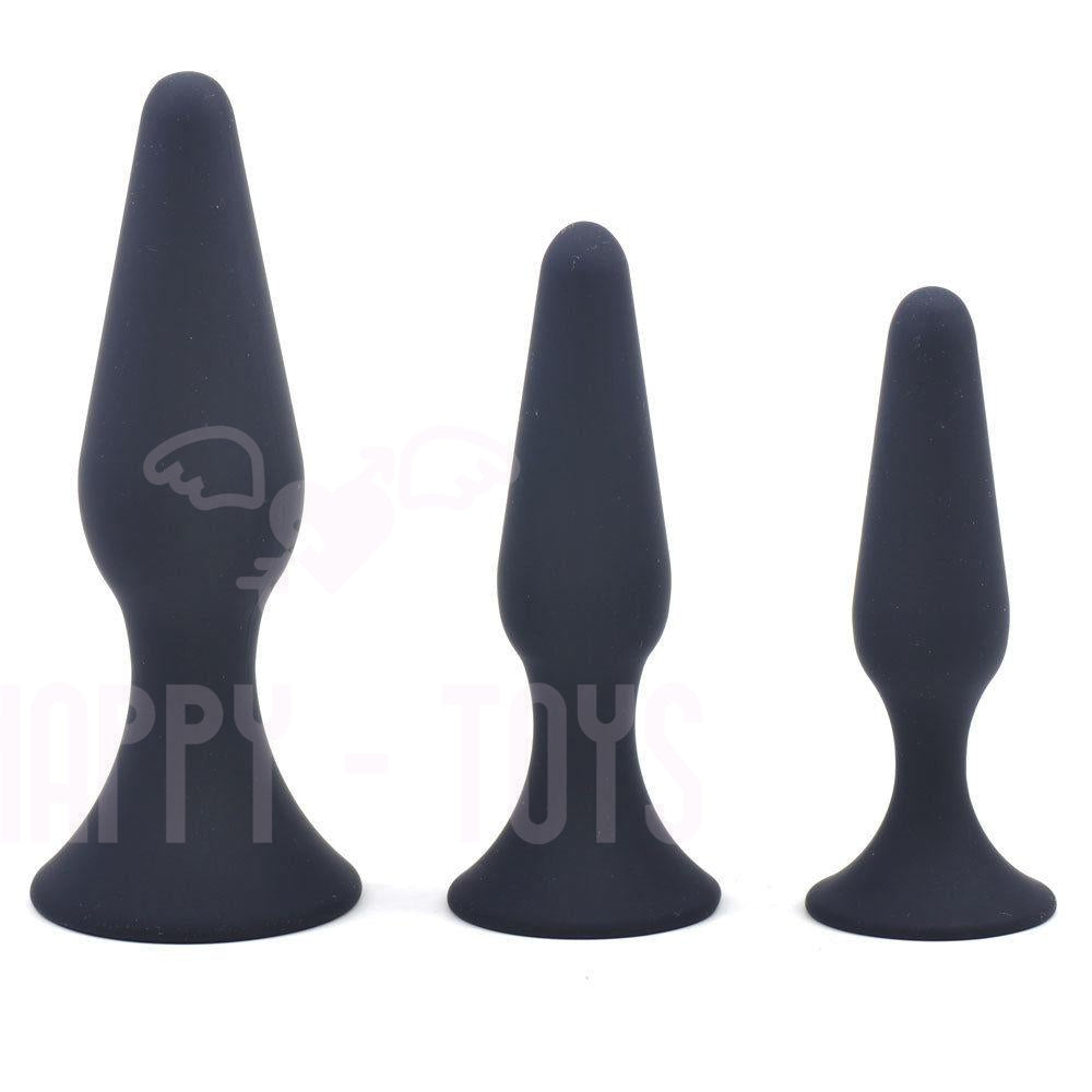 Luxury Anal Plug Butt Plug Tapered Shaft Dildo Adult Sex Toy 3 Sizes Waterproof-Happy-Toys