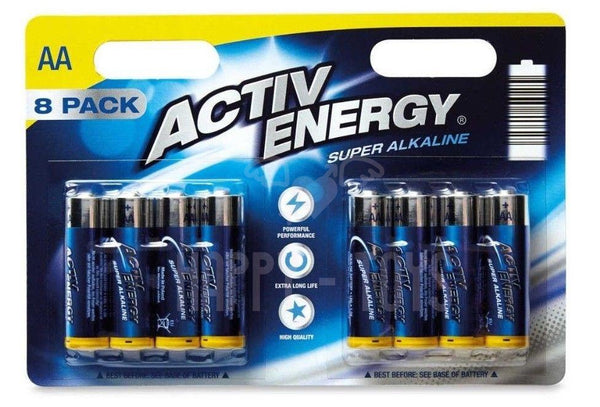 High Quality Activ Energy Super Alkaline AA LR6 MN1500 1.5V Battery Pack of 8-Happy-Toys