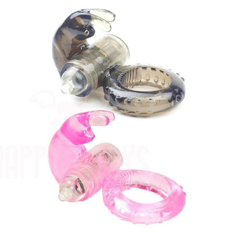 Vibrating Cock Ring Rabbit Stretchy Bullet Vibrator Penis Ring Couples Sex Toy-Happy-Toys