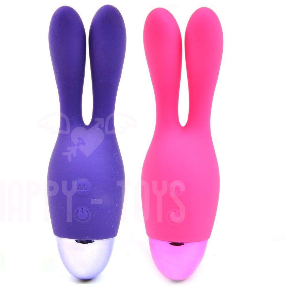 6" Vibrating Rabbit USB Rechargeable Vibrator Massager Adult Sex Toy Waterproof-Happy-Toys