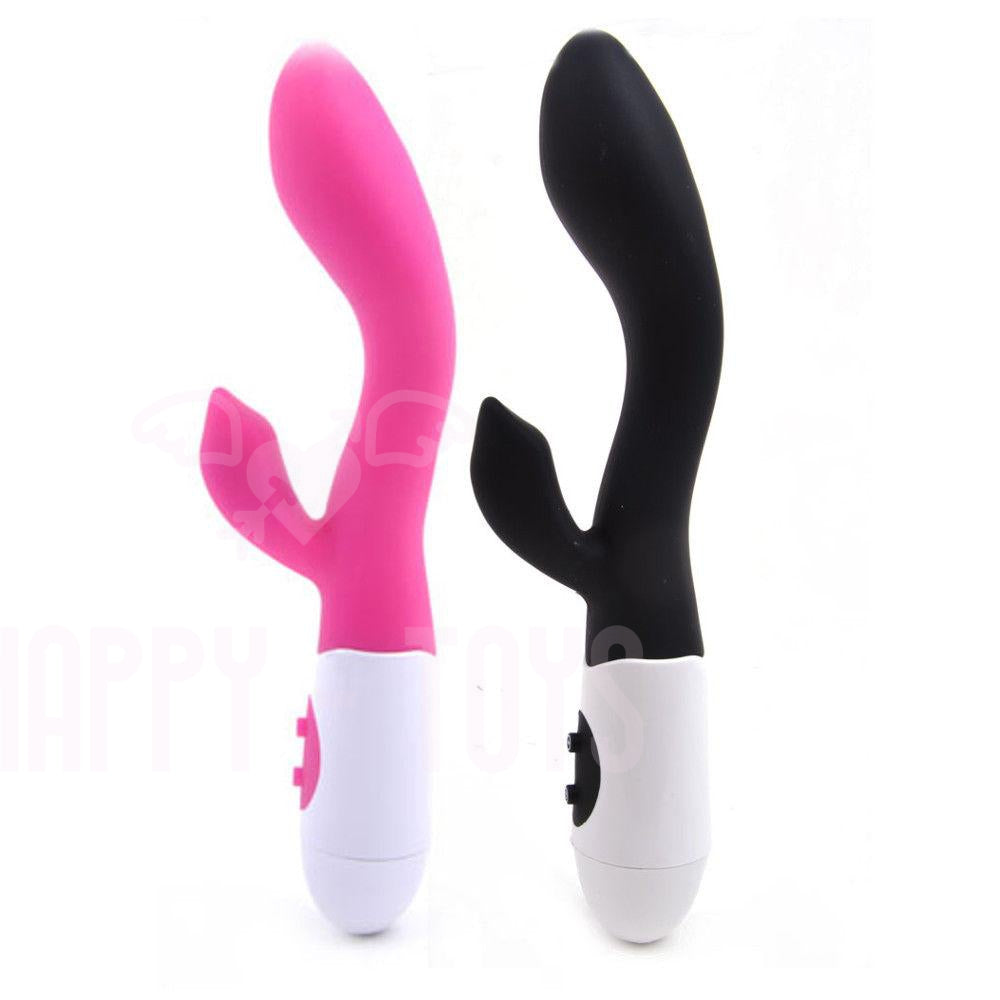 8" Rampant Rabbit Vibrating Dildo Dual Vibrator Multi-Speed Sex Toy Waterproof-Happy-Toys