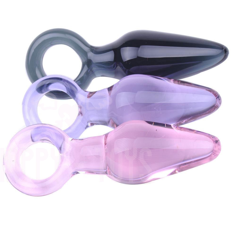 Glass Medium Anal Plug Butt Plug Dildo Ring Beginners Adult Sex Toy Waterproof-Happy-Toys