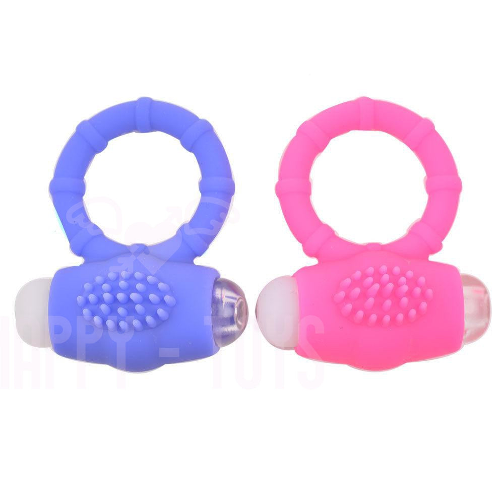 Vibrating Cock Ring Penis Chunky Couples Sex Toy Hard Erection Mens Waterproof-Happy-Toys