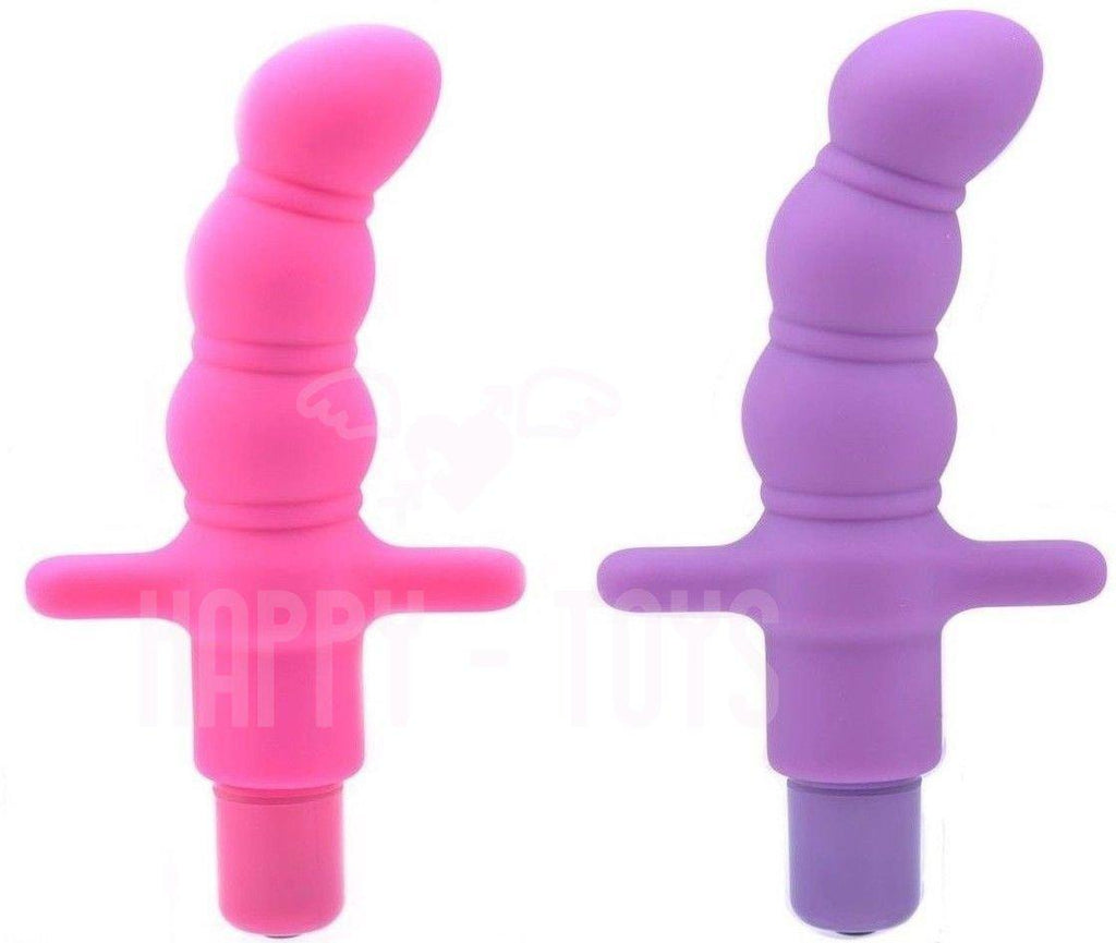 5" Vibrating Anal Dildo Beads Vibrator Slim Beaded Butt Plug Sex Toy Waterproof-Happy-Toys