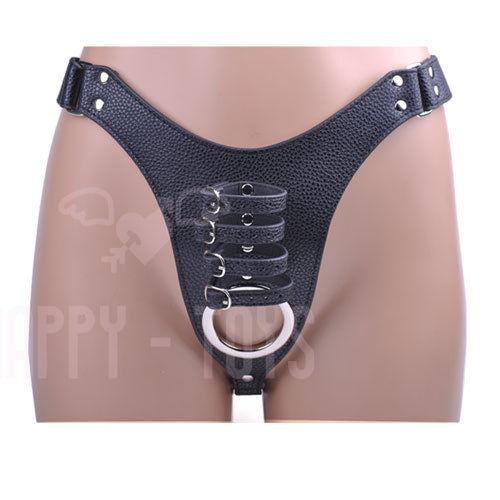 Heavy PU Leather Men's Chastity Belt Device Harness Gimp Male Bondage Restraints-Happy-Toys