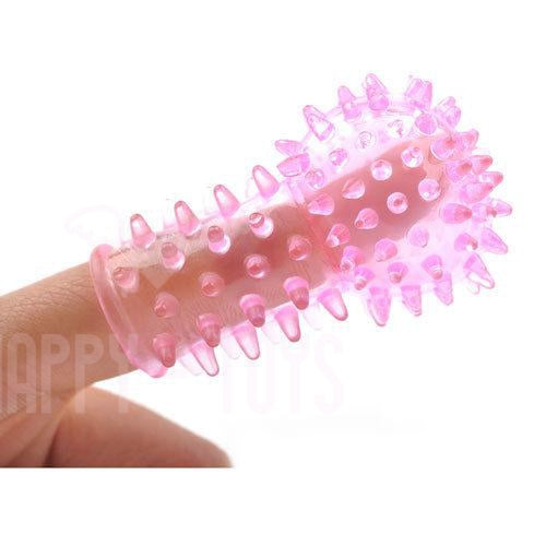 Mens Womens Finger Sleeve Attachment Pussy Vagina Anal Adult Sex Toy Gay Lesbian-Dildo-Happy-Toys-Pink-Happy-Toys
