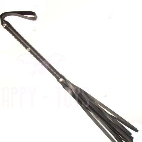 22.8" Long Faux Leather Whip Flogger Crop Cat Tail Loop Role Play Adult Sex Toy-Happy-Toys