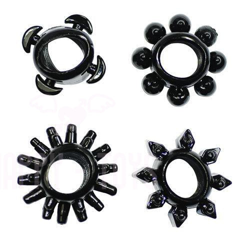 2 Cock Ring Set Penis Ring Kit Couples Mens Gay Sex Aid Adult Sex Toy Waterproof-Happy-Toys