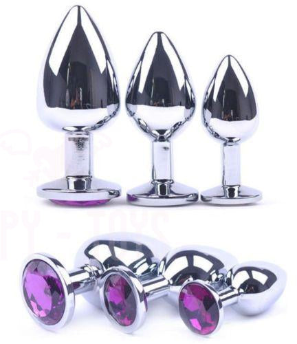 Diamond Jewel Large Medium Small Anal Butt Anal Plug Dildo Sex Toy Waterproof-Happy-Toys