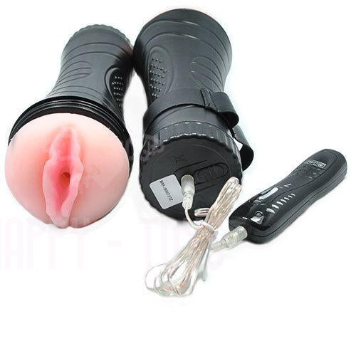 Mens Vibrating Flesh Male Masturbator Silicone Pussy Mouth Anal Remote Sex Toy-Happy-Toys